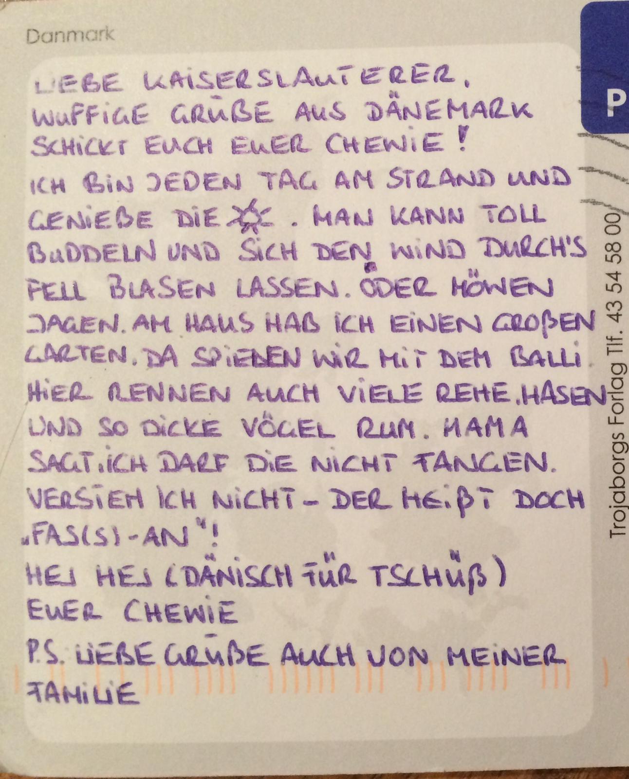 Brief aus Dänemark